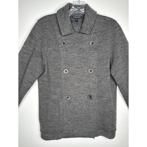 Eileen Fisher Petite Merino Wool Double-Breasted Peacoat Sweater Jacket medium P - Picture 5 of 13